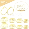 32Pcs 4 Styles Iron Huggie Hoop Earring Findings IFIN-FS0001-50-5
