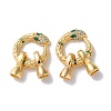 Brass Micro Pave Cubic Zirconia Fold Over Clasps KK-F867-45G-1