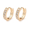 Brass Micro Pave Clear Cubic Zirconia Hoop Earrings EJEW-S234-05G-1