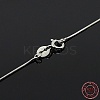 Trendy Unisex Rhodium Plated 925 Sterling Silver Snake Chain Necklaces X-STER-M034-B-08-1