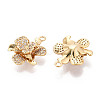 Brass Micro Pave Clear Cubic Zirconia Pendants KK-T077-30G-2
