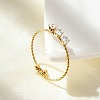 304 Stainless Steel Rhinestone Open Cuff Rings RJEW-M070-02G-01-1