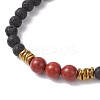 Natural & Synthetic Gemstone Round Beaded Stretch Bracelets for Men Women BJEW-JB12263-5