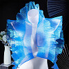 Polyester Organza Ruffled Pleated Lace Fabric Trim OCOR-WH0070-15B-4