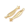 Brass Pave Cubic Zirconia Fish Connector Charms KK-L255-11G-2