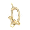 Brass Micro Pave Brass Micro Pave Clear Cubic Zirconia Irregular Oval with Bar Connector Charms KK-H539-06G-1