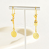 Fashionable Classic Flat Round Brass Tassel Hoop Earrings EH8796-3
