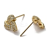 Rack Plating Brass Triangle Stud Earrings with Cubic Zirconia EJEW-D063-07G-2