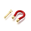 Brass Enamel D-Ring Anchor Shackle Clasps KK-P201-01G-J-2