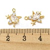 Brass Pave Clear Cubic Zirconia Connector Charms KK-H460-19G-3
