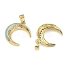 Brass Micro Pave Clear Cubic Zirconia Pendants KK-A294-04G-02-2