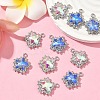 10Pcs 2 Colors Rack Plating Alloy with Rhinestone Pendants FIND-YW0006-90-4