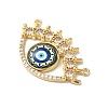 Rack Plating Brass Pave Clear Cubic Zirconia & Glass Pendants KK-G504-23G-01-2