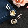 925 Sterling Silver Micro Pave Cubic Zirconia Dangle Hoop Earrings EJEW-F371-01B-02-3