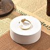 304 Stainless Steel Rhinestone Open Cuff Ring for Women LS-RJEW-F169-01G-06-3