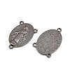 Holy Oval Carved Virgin Mary Tibetan Style Alloy Chandelier Component Links TIBEP-LF0961YKG-B-LF-1