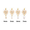 Brass Micro Pave Cubic Zirconia and Enamel Cup Pearl Peg Bails Pin Pendants KK-T079-48G-3