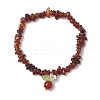 Natural Carnelian Round Charm Bracelets BJEW-JB13142-2