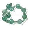 Natural Green Fluorite 3-Hole Guru Bead Strands G-K149-54-2