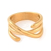 Ion Plating(IP) 304 Stainless Steel Criss Cross Finger Rings for Women RJEW-S414-71B-G-2
