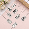 8Pcs 8 Style 201 Stainless Steel Tarot Card Pendant Necklace with 304 Stainless Steel Chains NJEW-AB00023-4