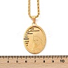 201 Stainless Steel Embossed Virgin Mary Pendant Rope Chain Necklaces NJEW-S387-08G-5