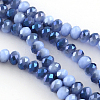 Electroplate Glass Faceted Rondelle Bead Strands X-EGLA-Q055-8mm-11-1