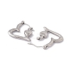 Non-Tarnish 304 Stainless Steel Heart Hoop Earrings for Women LS-EJEW-E199-14P-2