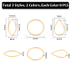 48Pcs 6 Styles Stainless Steel Linking Ring STAS-UN0056-48-3