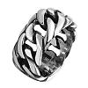 Punk Rock Style Unisex 316L Surgical Stainless Steel Curb Chain Hollow Wide Band Rings RJEW-BB06712-10-2