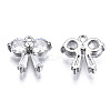 Brass Inlaid Clear Cubic Zirconia Charms ZIRC-S069-018P-2