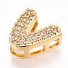 Brass Micro Pave Cubic Zirconia Charms KK-N254-217G-V-2