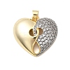 Brass Micro Pave Clear Cubic Zirconia Pendants KK-H519-14B-GP-1