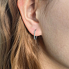 Rhodium Plated 925 Sterling Silver Hoop Earrings for Women PO2404-1-2