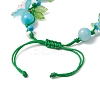 3Pcs Floral Acrylic Beads Braided Bead Bracelets for Women BJEW-MZ00184-9