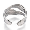 304 Stainless Steel Cuff Ring RJEW-N038-112P-4