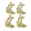 Rack Plating Alloy Enamel Pendants PALLOY-F312-12G-1