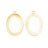 Brass Oval Pendant Cabochon Settings KK-H002-40G-1