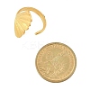 Leaf 304 Stainless Steel Open Cuff Rings for Women LS-RJEW-G338-06G-5
