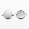 Non-Tarnish 304 Stainless Steel Cabochon Connector Settings X-STAS-E146-19P-16mm-1