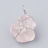 Natural Rose Quartz Pendants G-Q993-04-1
