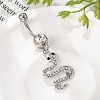 Alloy Rhinestone Snake Curved Barbell Belly Rings LS-AJEW-R007-03P-01-3