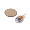 Chakra Natural Mixed Gemstone Copper Wire Wrapped Pendants PALLOY-JF02046-02-2