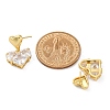 Rack Plating Heart Brass Micro Pave Clear Cubic Zirconia Dangle Stud Earrings EJEW-H147-18G-5