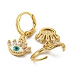 Real 18K Gold Plated Brass Dangle Leverback Earrings EJEW-A033-11G-01-2