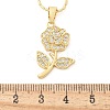 Brass Micro Pave Clear Cubic Zirconia Pendant Necklaces for Women NJEW-M084-02G-01-3