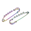 Ion Plating(IP) 304 Stainless Steel Safety Pins Brooch Findings STAS-K252-05C-RC-2