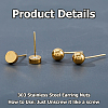 40Pcs 4 Styles 303 Stainless Steel Earring Nuts STAS-HS0001-58G-4