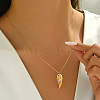 Stainless Steel Crystal Rhinestone Hollow Wing Pendant Necklaces for Women Daily Wear JF5820-5
