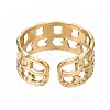 304 Stainless Steel Star Open Cuff Ring RJEW-T023-03G-2